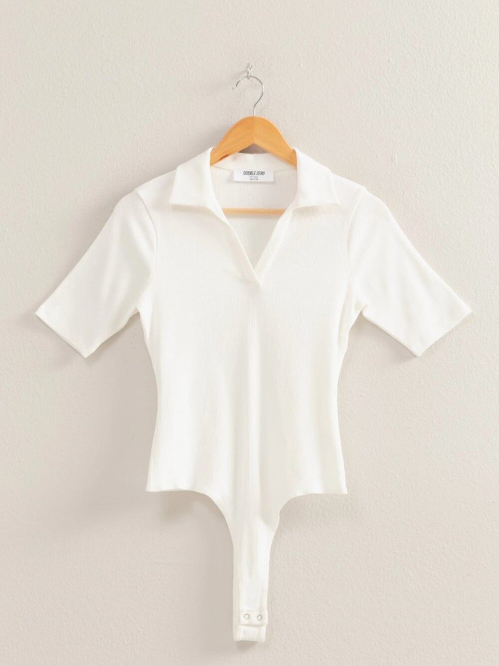 Double Zero Cream Collared BodySuit